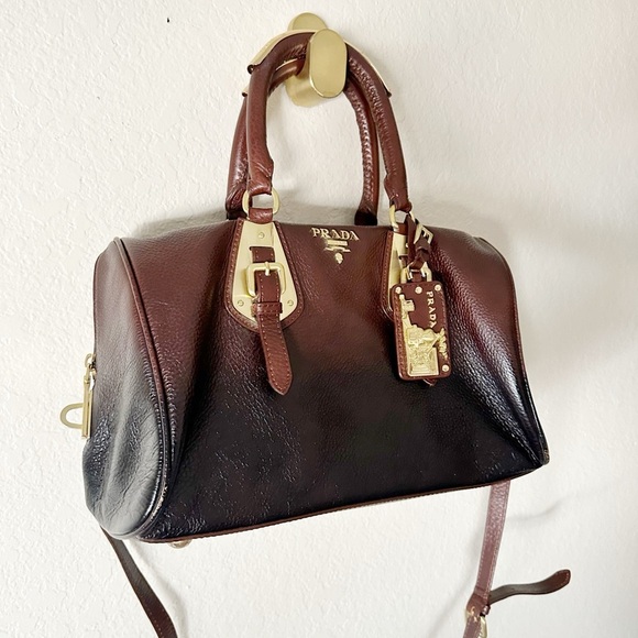 Authentic Prada Two-Tone Leather Satchel - Picture 4 of 9